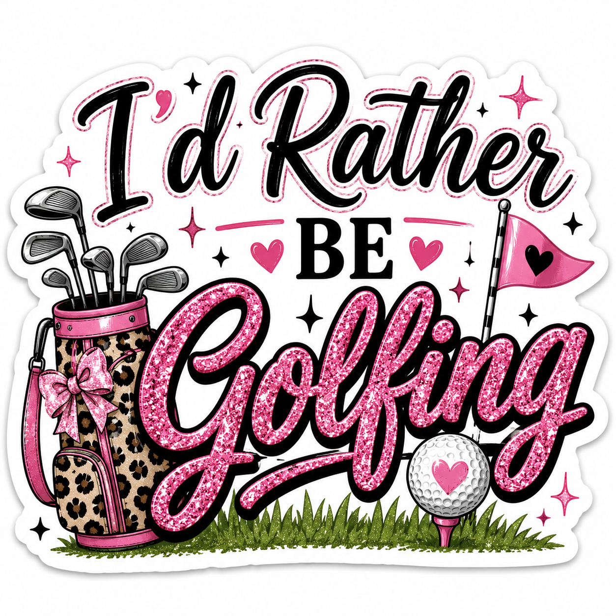 I'd Rather Be Golfing Sticker