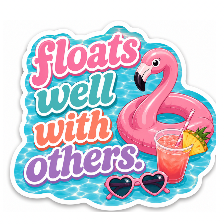 Floats well with others sticker