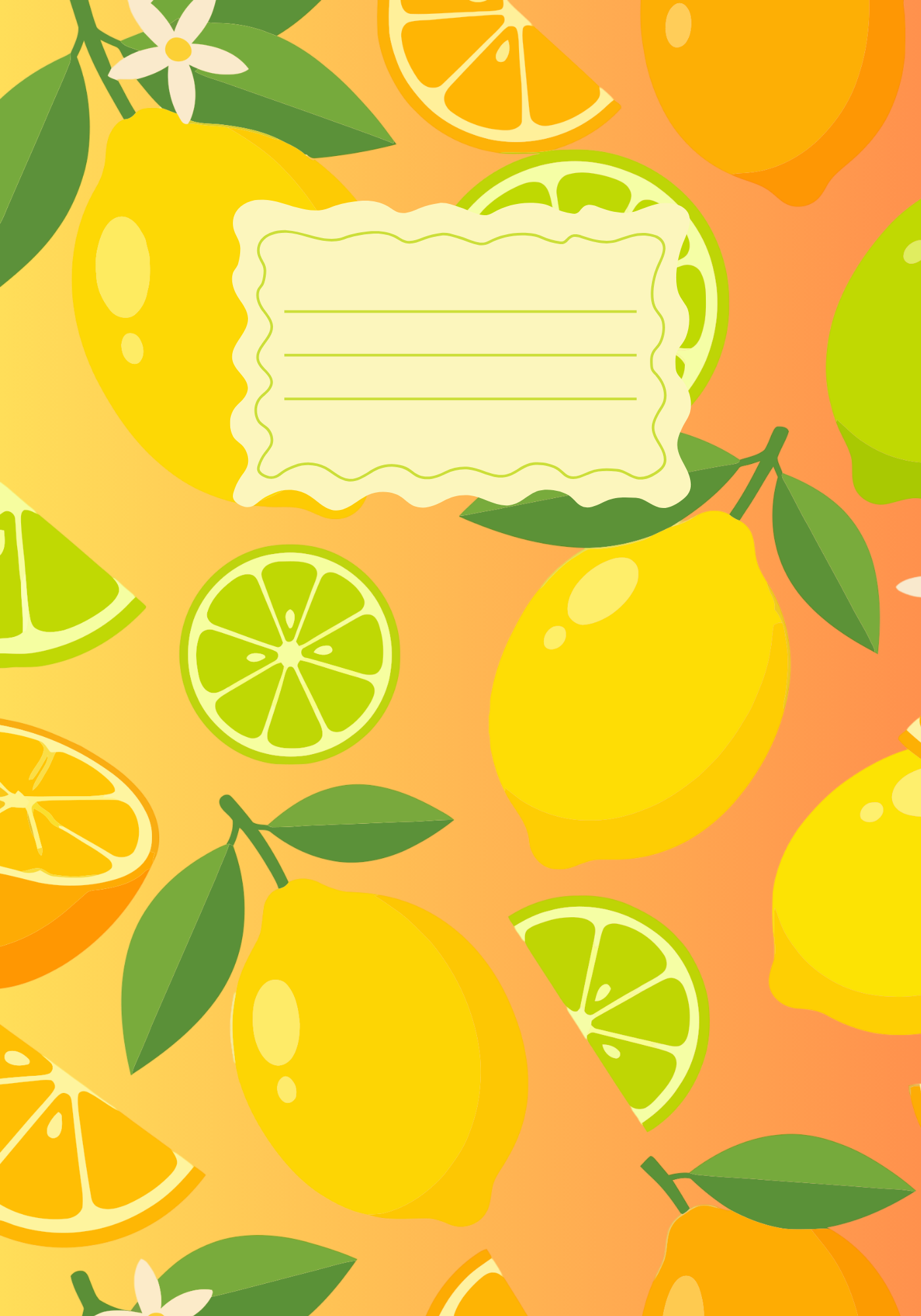 Citrus Squeeze Composition Notebook Cover
