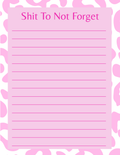 Shit Not To Forget Leopard Notepad