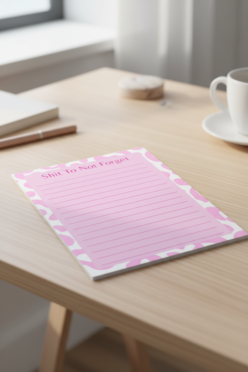Shit Not To Forget Leopard Notepad
