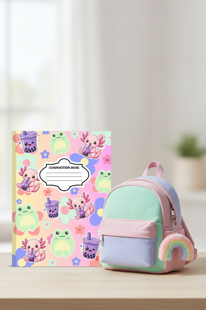 Axolotl Adventures Composition Notebook Cover