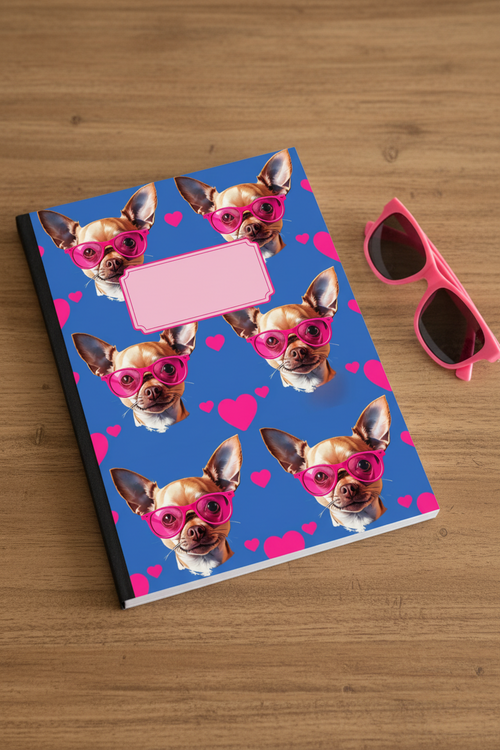 Chic Chihuah Peel and Stick Composition Notebook Cover