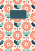 Retro Flowers Peel and Stick Composition Notebook Cover