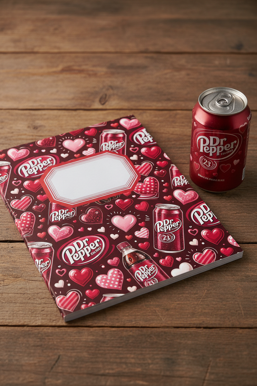 For The Love of Dr. Pepper Peel and Stick Composition Notebook Cover