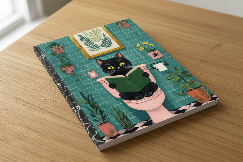 Purrfect Reading Spot Composition Notebook Cover