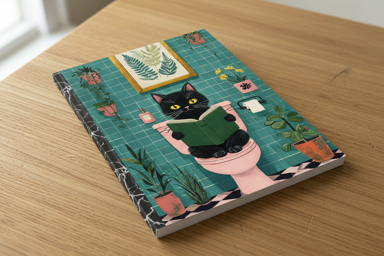 Purrfect Reading Spot Composition Notebook Cover